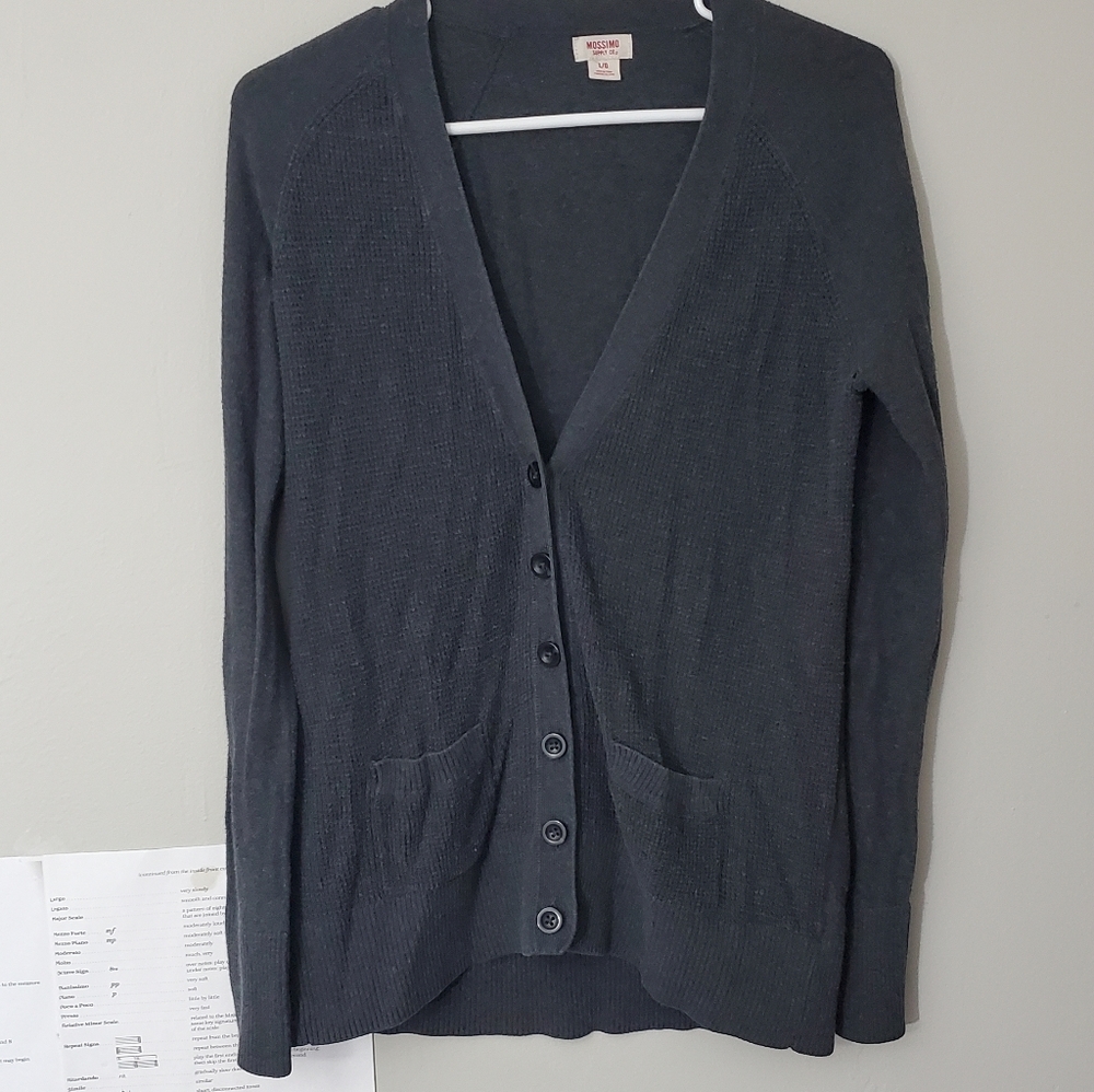 Grey Cardigan with Buttons Size Large